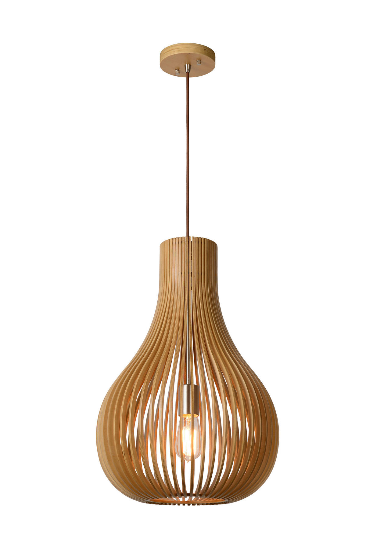 HÄNGELEUCHTE 38/38/185 cm    - Lifestyle, Holzwerkstoff (38/38/185cm) - Lucide
