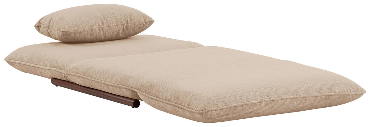 SESSEL in Samt Creme, Dunkelbraun  - Dunkelbraun/Creme, Design, Textil/Metall (93/97/80cm) - MID.YOU