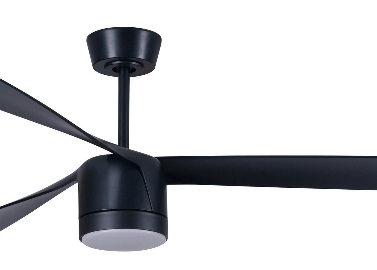 DECKENVENTILATOR   142 cm   - Schwarz, Trend, Kunststoff/Metall (142cm) - P & B