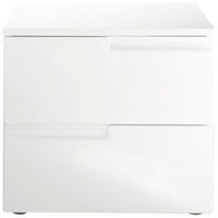 NACHTSCHRANK 46,2/41,7/40 cm, Weiß, Weiß Hochglanz,  - Weiß Hochglanz/Schwarz, MODERN, Holzwerkstoff/Kunststoff (46,2/41,7/40cm) - MID.YOU