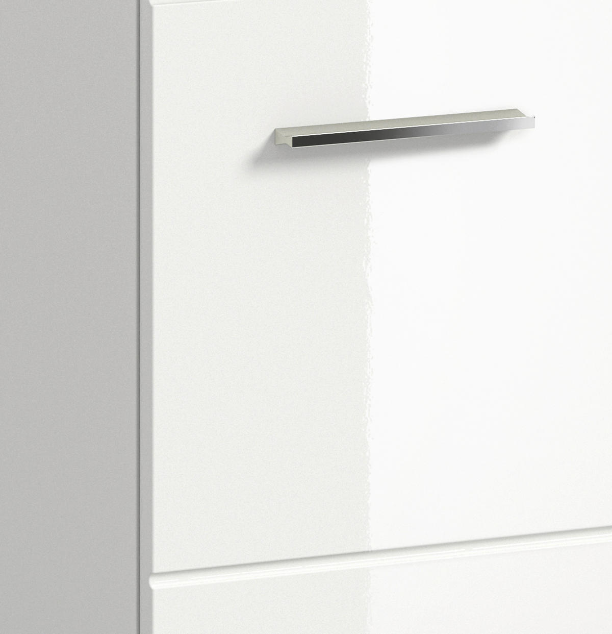 BADEZIMMER 3-teilig  in 150 cm  - Weiß Hochglanz/Silberfarben, MODERN, Holzwerkstoff/Kunststoff (150cm) - MID.YOU