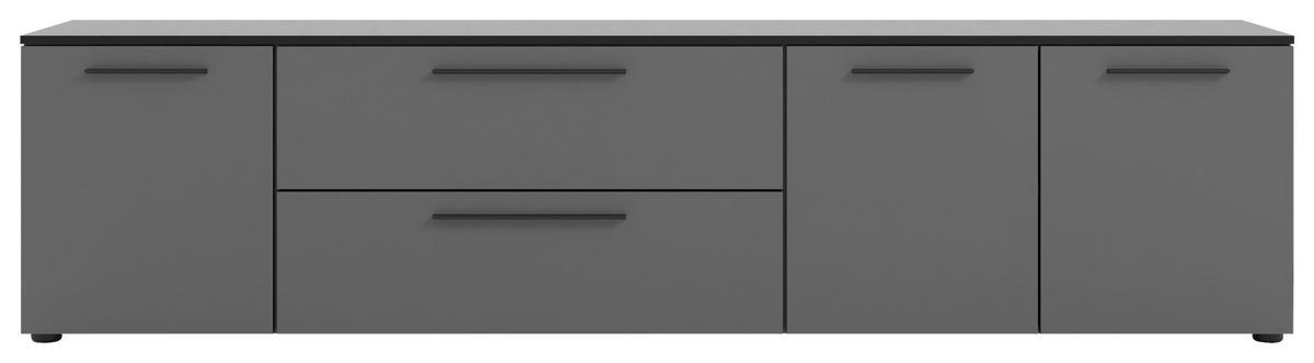 LOWBOARD  in 225/55/40 cm  - Dunkelgrau/Schwarz, MODERN, Holzwerkstoff/Kunststoff (225/55/40cm)