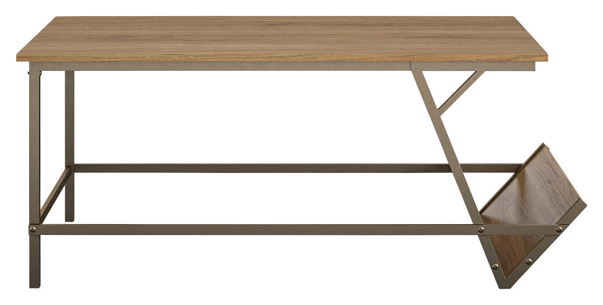COUCHTISCH NG 105/47/58 cm rechteckig Messingfarben, Walnussfarben  - Messingfarben/Walnussfarben, Design, Holzwerkstoff/Metall (105/47/58cm) - MID.YOU