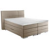 BOXSPRINGBETT 120/200 cm  in Schlammfarben  - Schlammfarben/Silberfarben, MODERN, Holzwerkstoff/Textil (120/200cm) - Livetastic