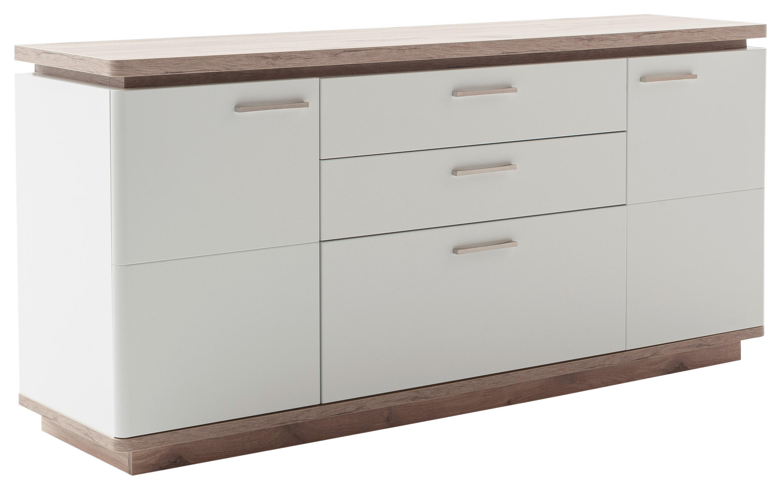 SIDEBOARD 170/81/44 cm  in Weiss, Eichefarben  - Weiss/Eichefarben, Design, Holzwerkstoff/Metall (170/81/44cm) - Livetastic