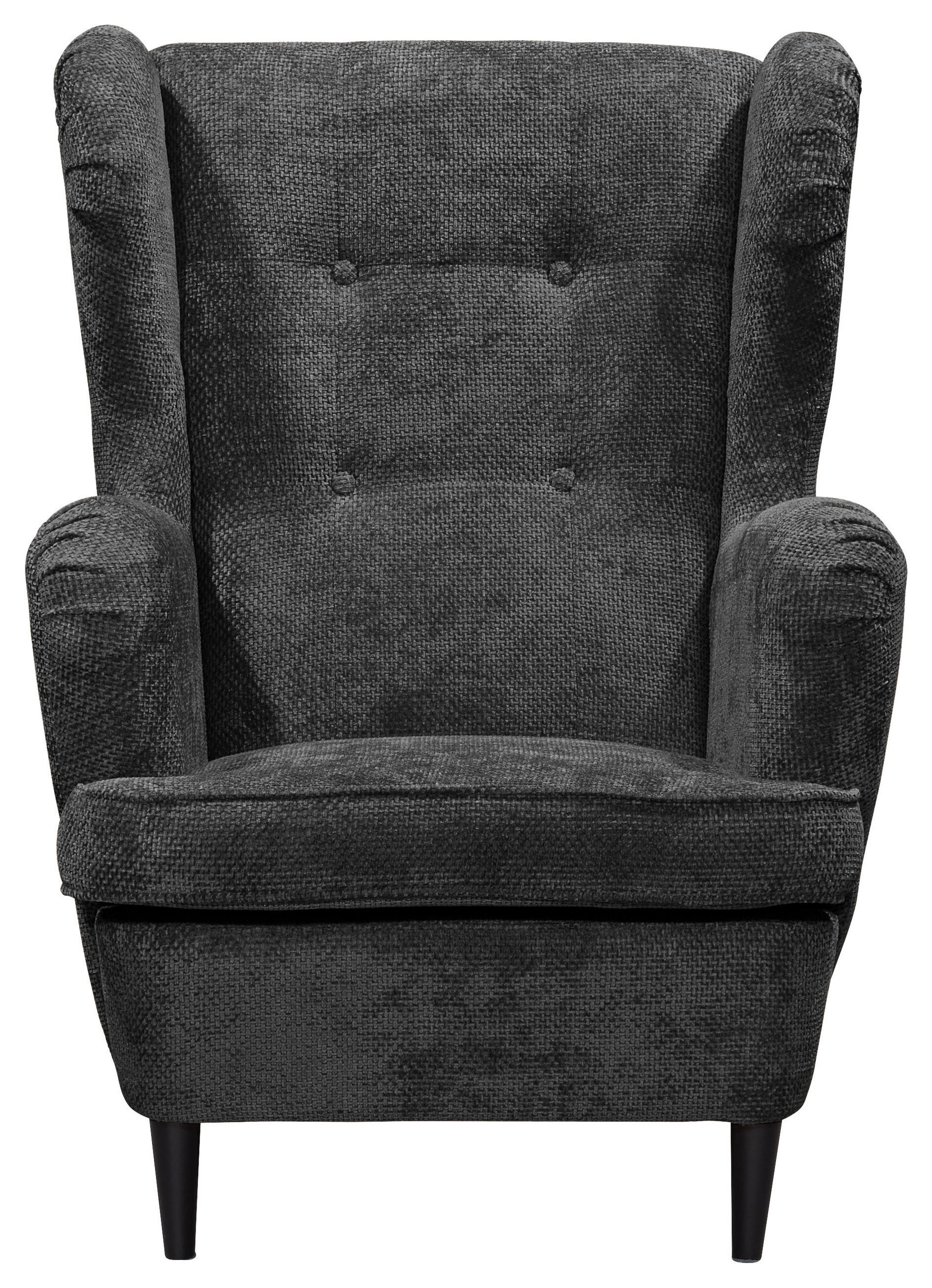 OHRENSESSEL in Webstoff Schwarz  - Schwarz, Konventionell, Holz/Textil (78/102/98cm) - MID.YOU