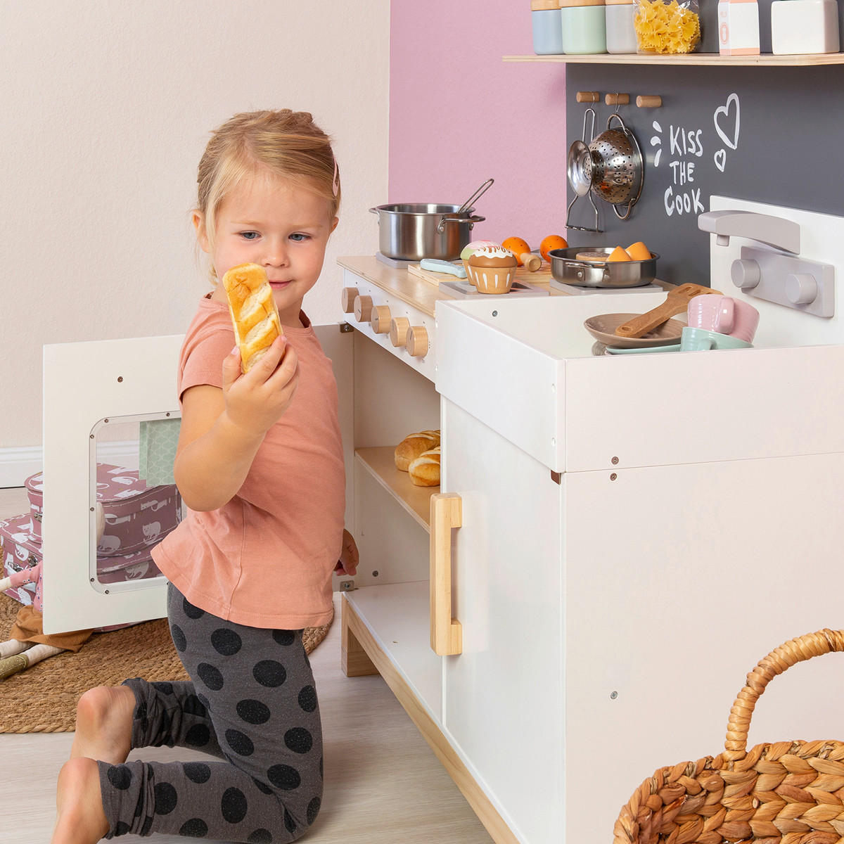 KINDERKÜCHE LINUM  - Naturfarben/Weiß, Basics, Holz/Holzwerkstoff (76/36/90cm) - MUSTERKIND