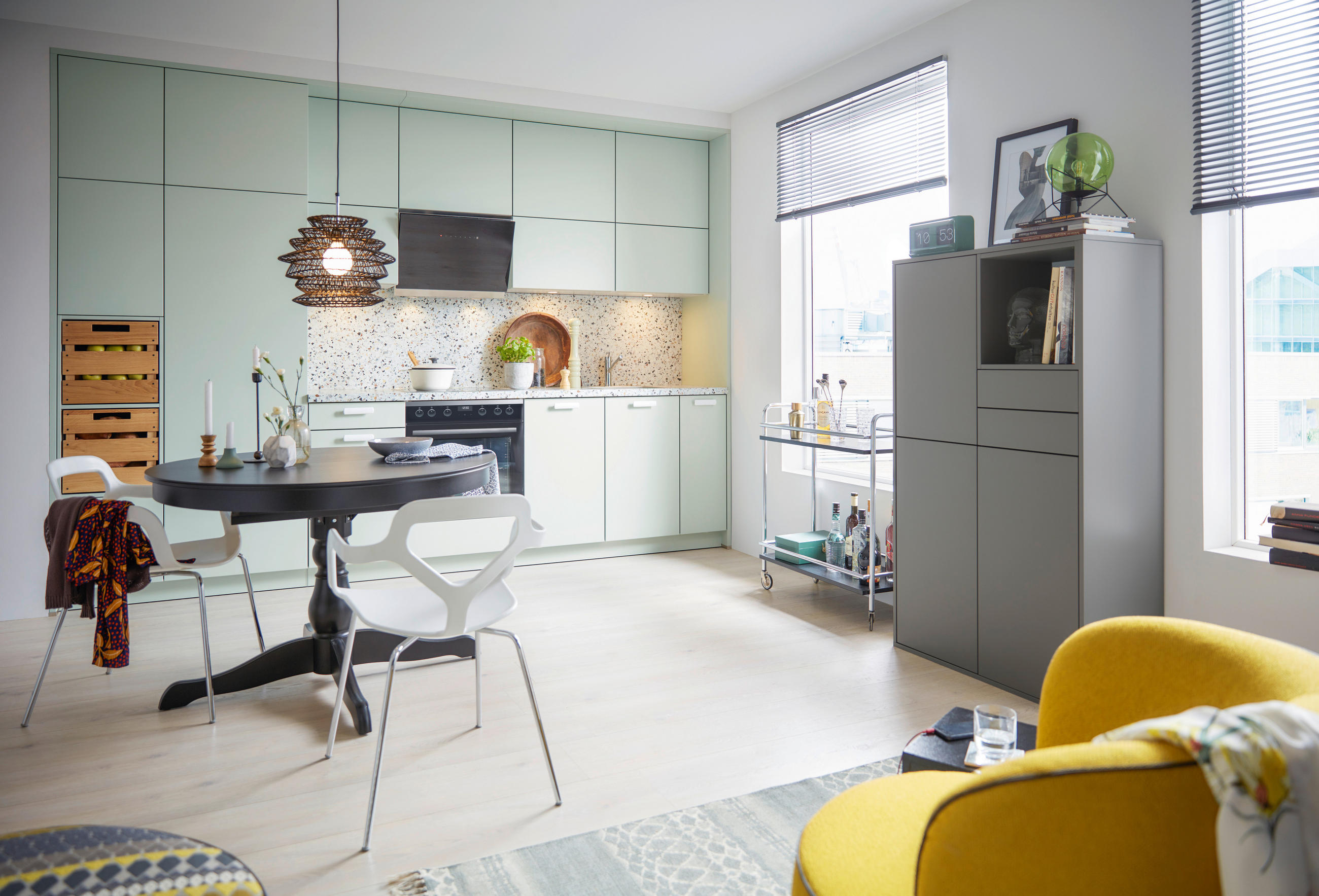 EINBAUKÜCHE   - Basics, Holzwerkstoff - Novel