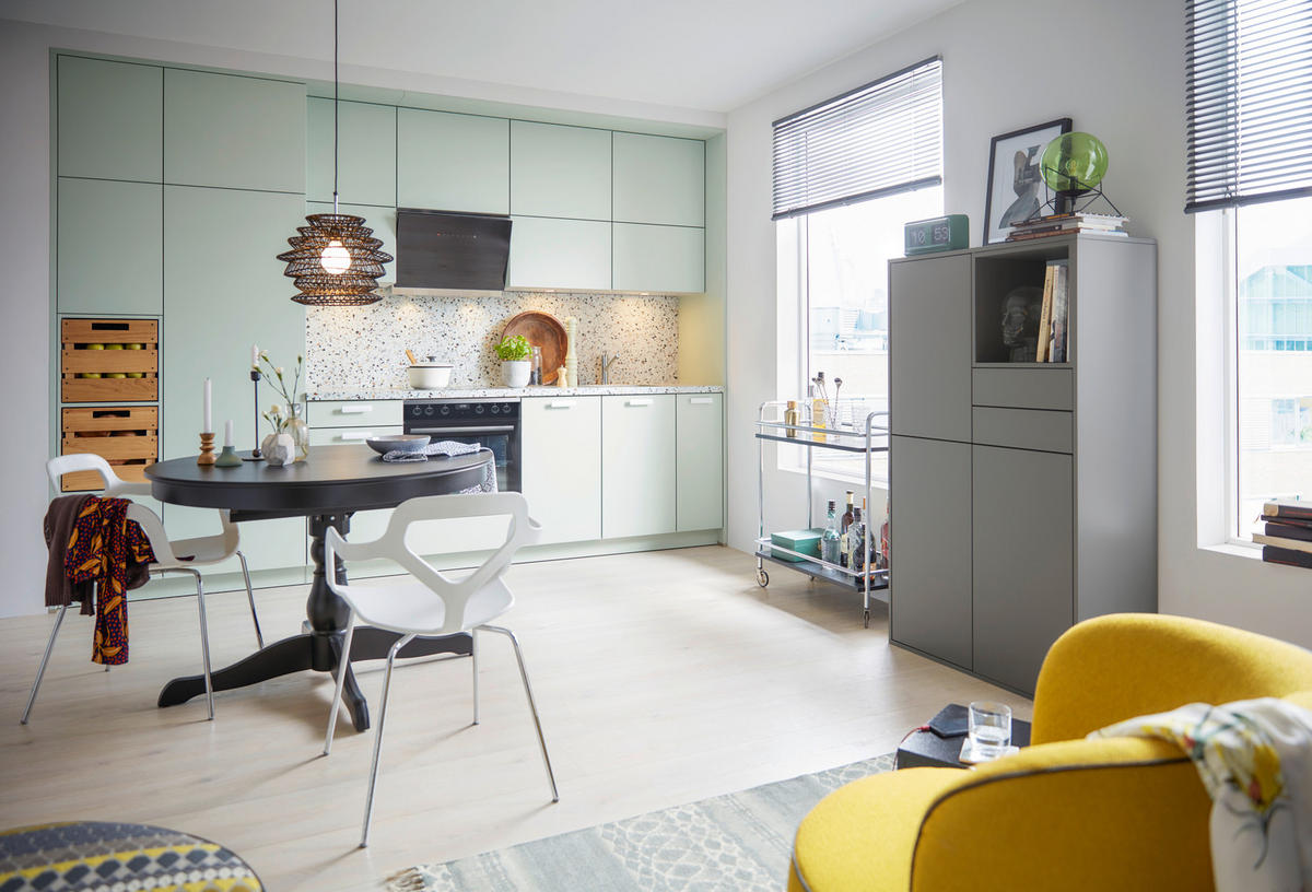 EINBAUKÜCHE   - Basics, Holzwerkstoff - Novel