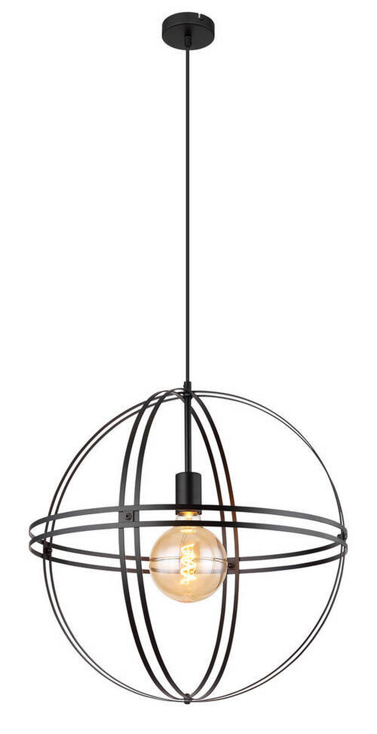 HÄNGLAMPA 50/120 cm  - svart, Design, metall (50/120cm) - Globo