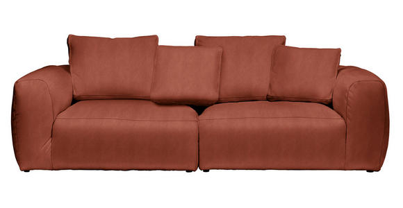 BIGSOFA Samt Rostfarben  - Rostfarben/Schwarz, MODERN, Kunststoff/Textil (260/70/122cm) - Carryhome