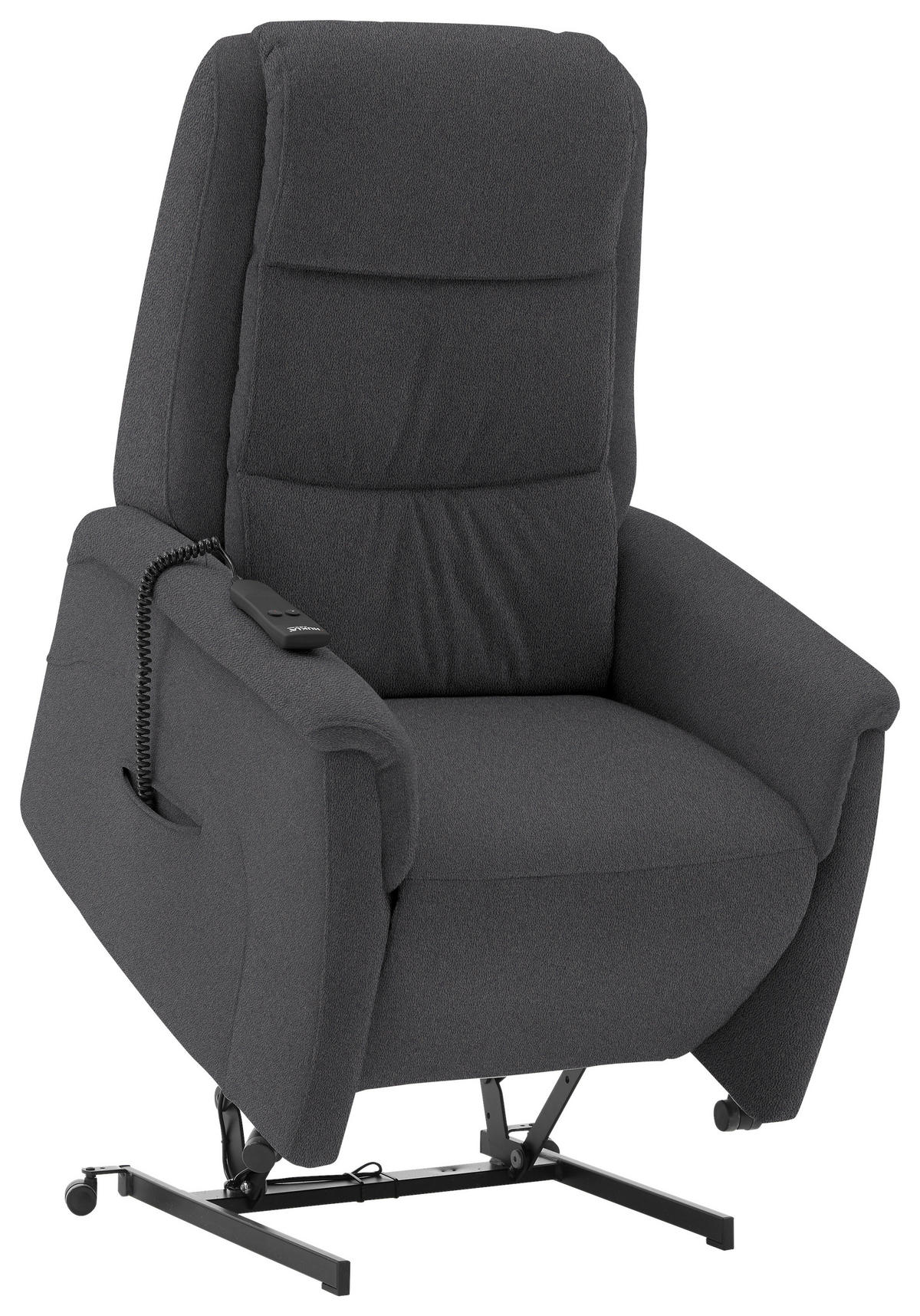 FERNSEHSESSEL in Mikrofaser Dunkelgrau  - Dunkelgrau/Schwarz, KONVENTIONELL, Kunststoff/Textil (70/107/88cm) - Valdera