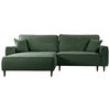 ECKSOFA in Flachgewebe Grün  - Schwarz/Grün, Design, Holz/Textil (183/263cm) - MID.YOU