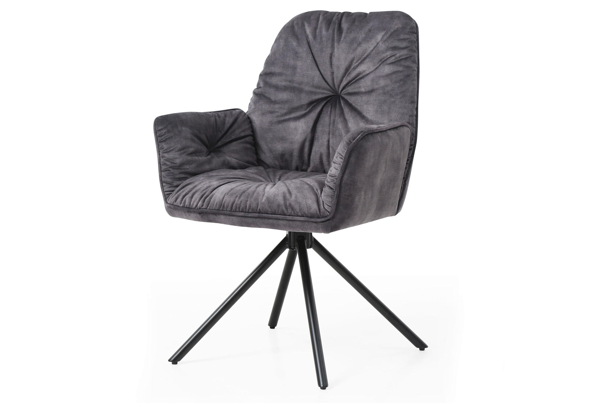 ARMLEHNSTUHL  in Samt, Velours  - Schwarz, MODERN, Textil/Metall (61/90/59cm) - Livetastic