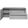 LOWBOARD Imola  in 169/63/42 cm  - Hellgrau/Schwarz, Design, Glas/Holzwerkstoff (169/63/42cm) - Novel