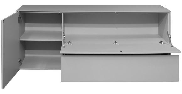 LOWBOARD Imola in 169/63/42 cm - Hellgrau/Schwarz, Design, Glas/Holzwerkstoff (169/63/42cm) - Novel