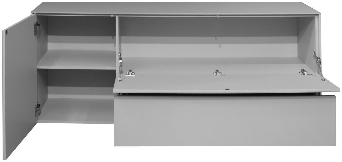 LOWBOARD Imola  in 169/63/42 cm  - Hellgrau/Schwarz, Design, Glas/Holzwerkstoff (169/63/42cm) - Novel