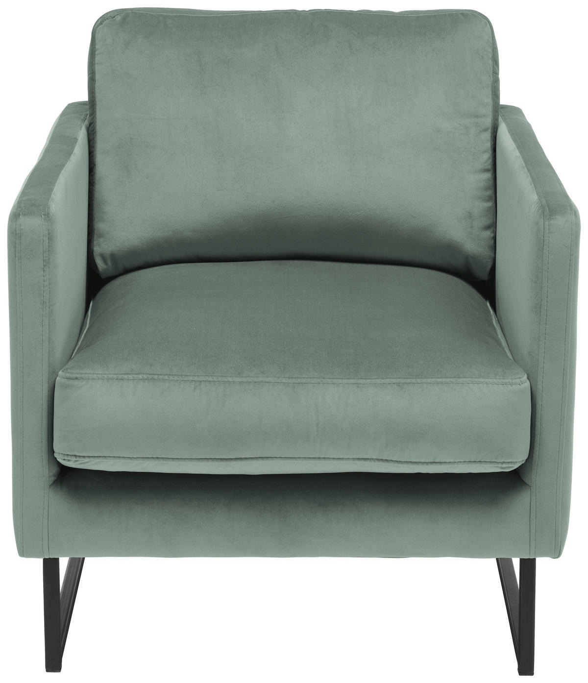 SESSEL Samt Mintgrün    - Schwarz/Mintgrün, Design, Textil/Metall (72/78/84cm) - Carryhome