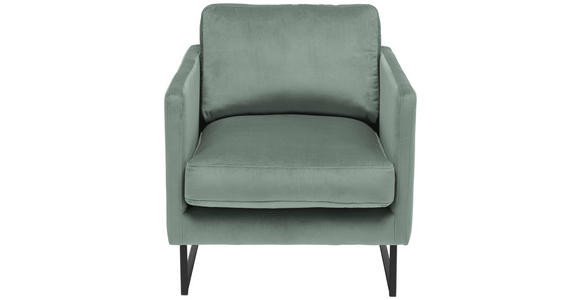SESSEL in Samt Mintgrün - Schwarz/Mintgrün, Design, Textil/Metall (72/78/84cm) - Carryhome
