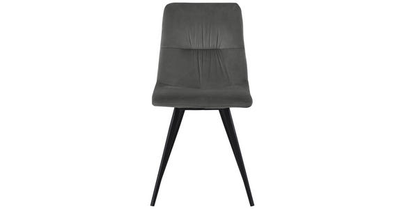 STUHL Samt Grau - Schwarz/Grau, Design, Textil/Metall (45/88/54,5cm) - Carryhome
