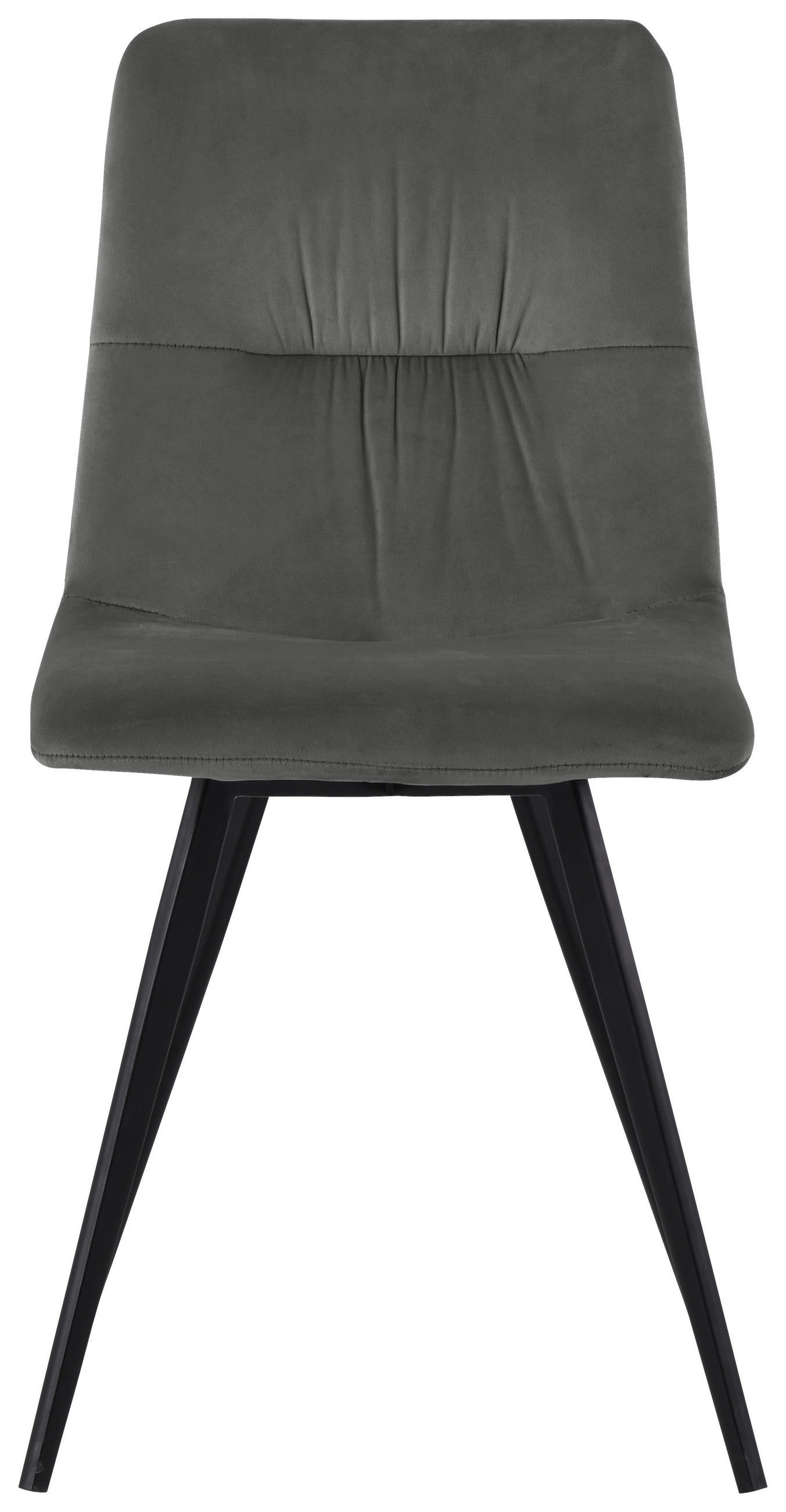 STUHL Samt Grau  - Schwarz/Grau, Design, Textil/Metall (45/88/54,5cm) - Carryhome