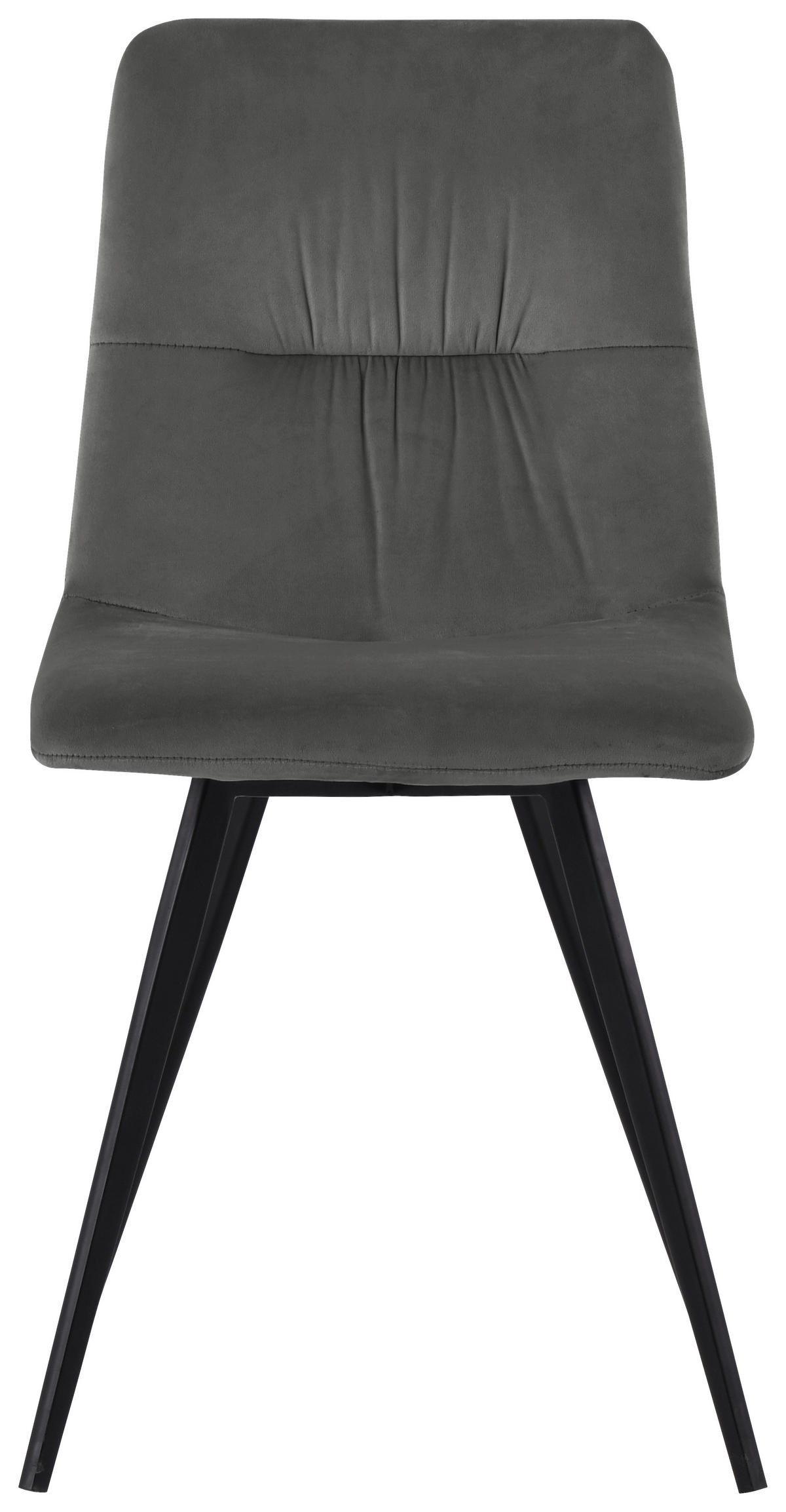 STOL, kovina, tekstil siva  - siva/črna, Design, kovina/tekstil (45/88/54,5cm) - Carryhome