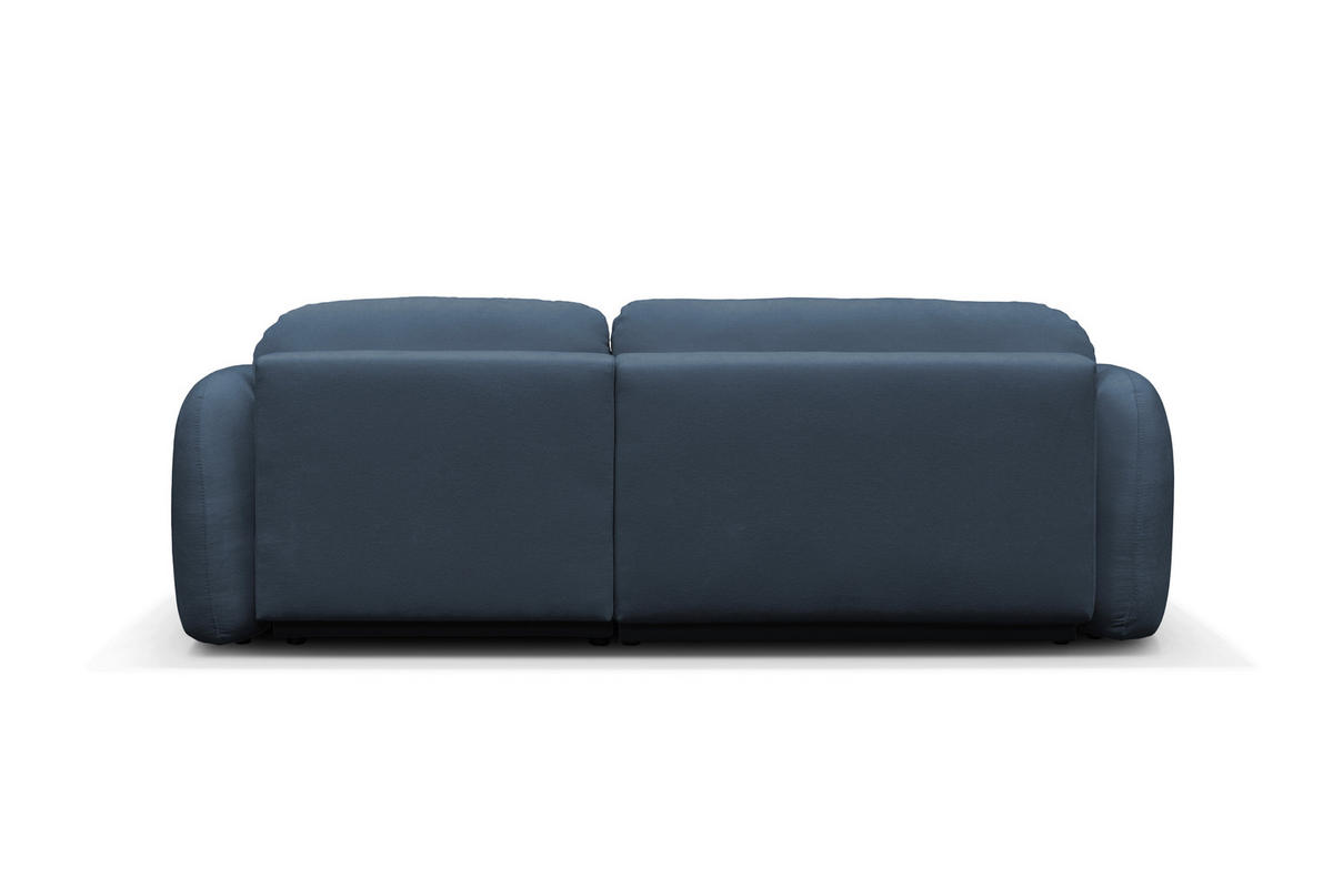 ECKSOFA VELU Blau Chenille  - Blau/Schwarz, Design, Textil (270/175cm) - MID.YOU