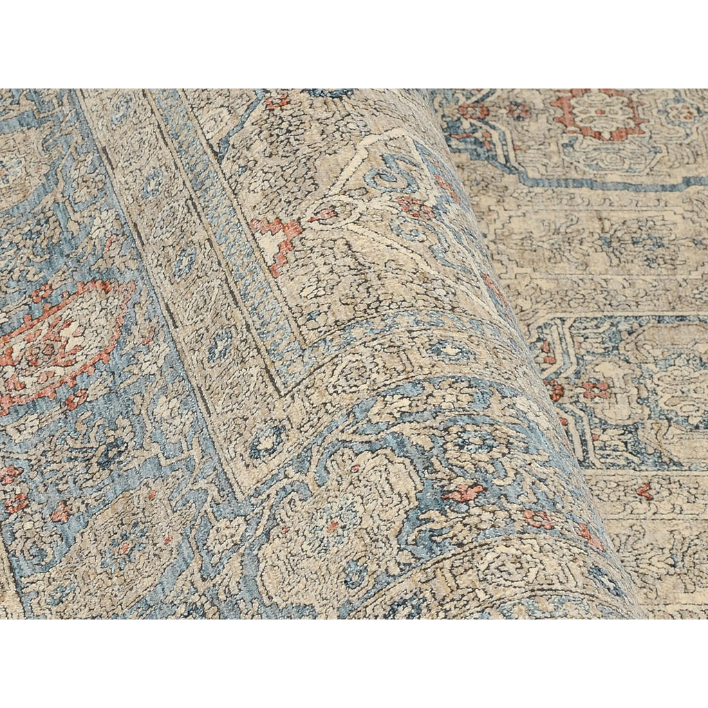 Thumbnail - Cazaris Läufer, Blau, Grau, Textil, Ornament, rechteckig, 80x240 cm, Oeko-Tex® Standard 100, für Fußbodenheizung geeigne...