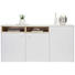 KOMMODE Eichefarben, Weiß - Eichefarben/Silberfarben, Design, Holzwerkstoff/Kunststoff (180,4/92,8/43cm) - Hom`in