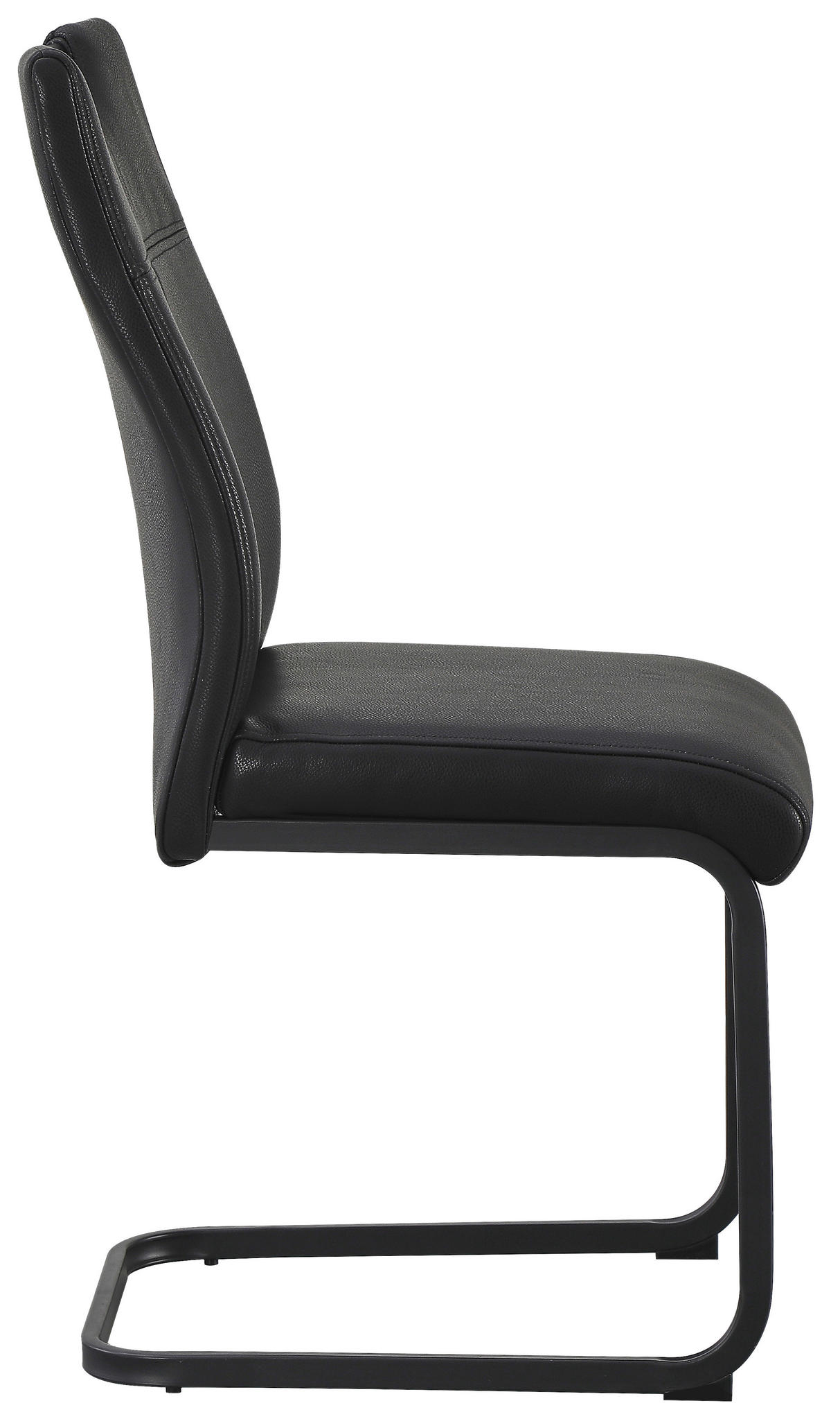 SCHWINGSTUHL    Echtleder  Schwarz  - Schwarz, MODERN, Leder/Metall (45/97/63cm) - Livetastic