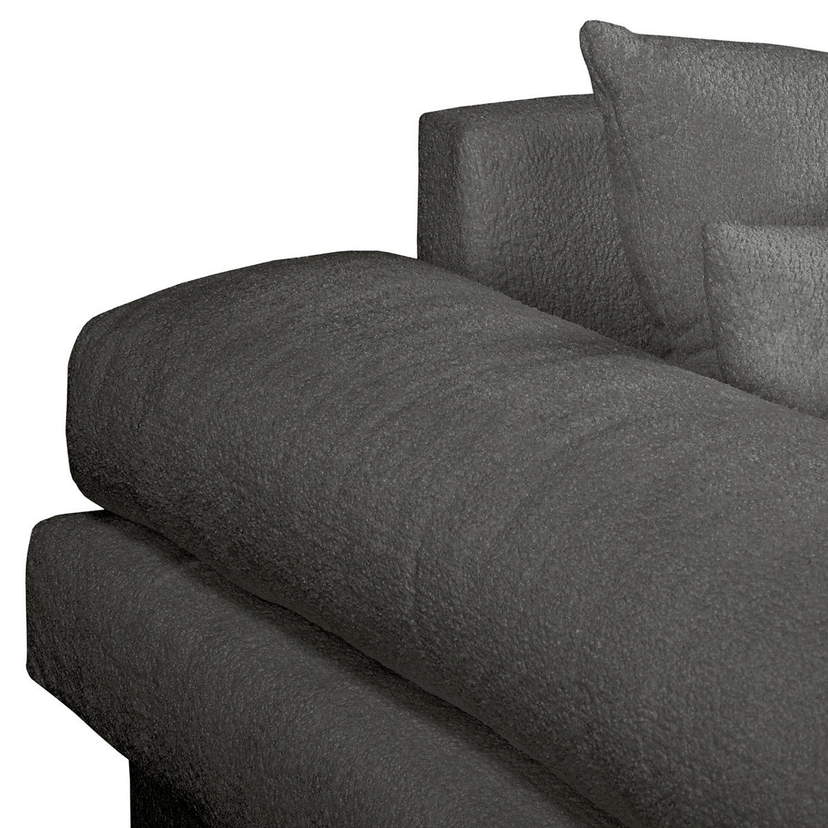 ECKSOFA Naomi in Chenille Anthrazit Rückenkissen  243/284 cm  - Anthrazit/Schwarz, Design, Kunststoff/Textil (243/284cm) - P & B