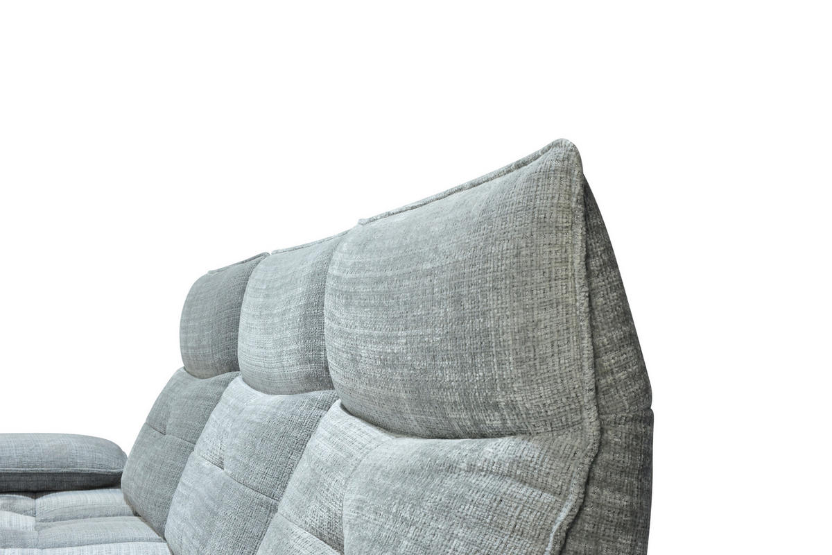 ECKSOFA Hellgrau Chenille  - Hellgrau/Schwarz, Design, Kunststoff/Textil (162/314cm) - Livetastic