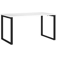 SCHREIBTISCH 140/80/75 cm Schwarz, Weiß in verschiedenen Holz-Dekoren erhältlich, justierbare Füße  - Schwarz/Weiß, MODERN, Holzwerkstoff/Metall (140/80/75cm) - Novel