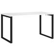 SCHREIBTISCH 140/80/75 cm Schwarz, Weiß in verschiedenen Holz-Dekoren erhältlich, justierbare Füße  - Schwarz/Weiß, MODERN, Holzwerkstoff/Metall (140/80/75cm) - Novel