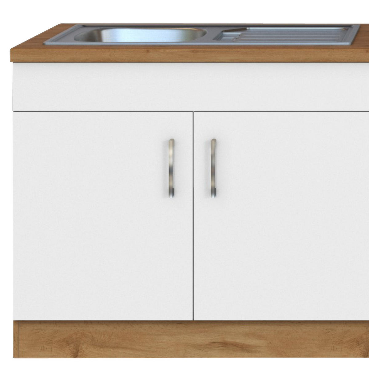KÜCHENLEERBLOCK 270 cm   in Weiss  - Weiss/Eichefarben, Modern, Holzwerkstoff (270cm) - Held