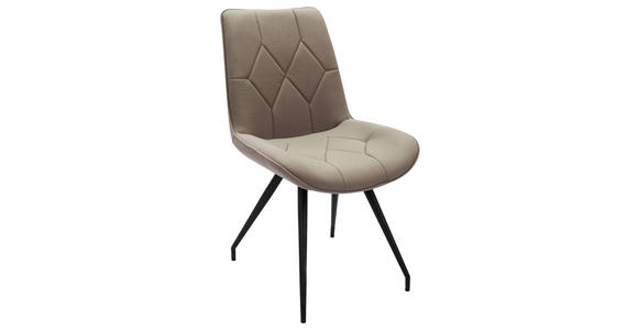 STUHL Webstoff Schwarz, Taupe - Taupe/Schwarz, Design, Textil/Metall (51/89/66cm) - Novel