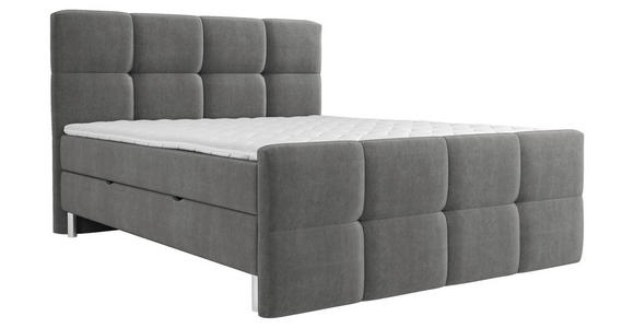 BOXBETT 180/200 cm  in Grau  - Chromfarben/Grau, MODERN, Holz/Holzwerkstoff (180/200cm) - Esposa