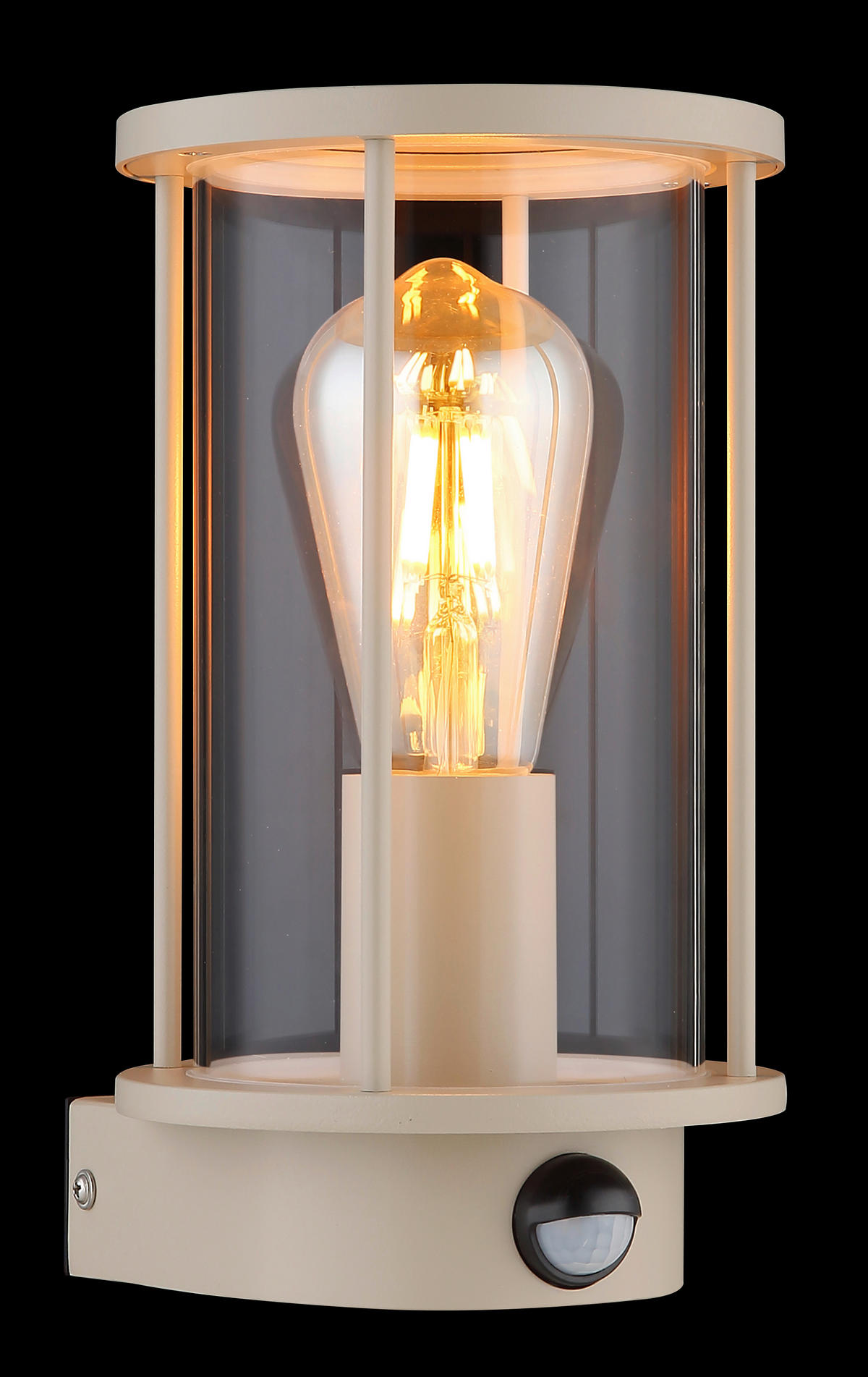 AUSSENLEUCHTE Gracey 14,3/15,2/25,2 cm  - Sandfarben/Klar, KONVENTIONELL, Glas/Metall (14,3/15,2/25,2cm) - Globo