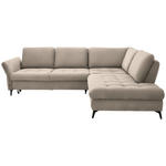 ECKSOFA in Bouclé Beige  288/233 cm  - Beige/Schwarz, Natur, Textil/Metall (288/233cm) - Valnatura