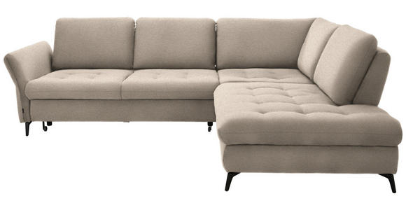 ECKSOFA in Bouclé Beige  288/233 cm  - Beige/Schwarz, Natur, Textil/Metall (288/233cm) - Valnatura