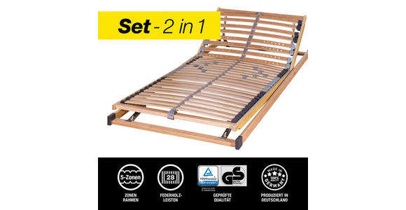 MATRATZENSET 90/190 cm  - Eichefarben, Basics, Holz (90/190cm) - Sleeptex