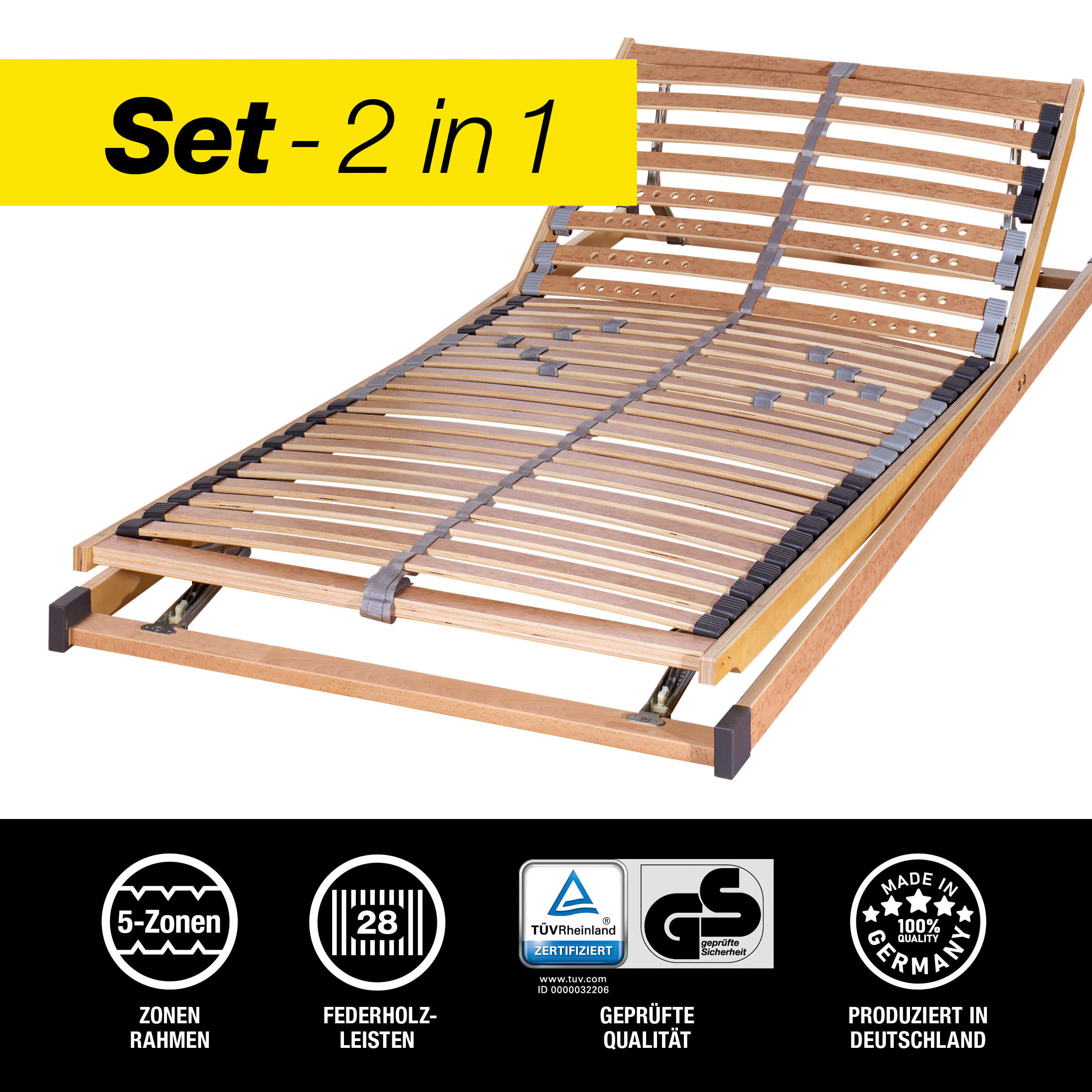 MATRATZENSET 90/190 cm  - Eichefarben, Basics, Holz (90/190cm) - Sleeptex