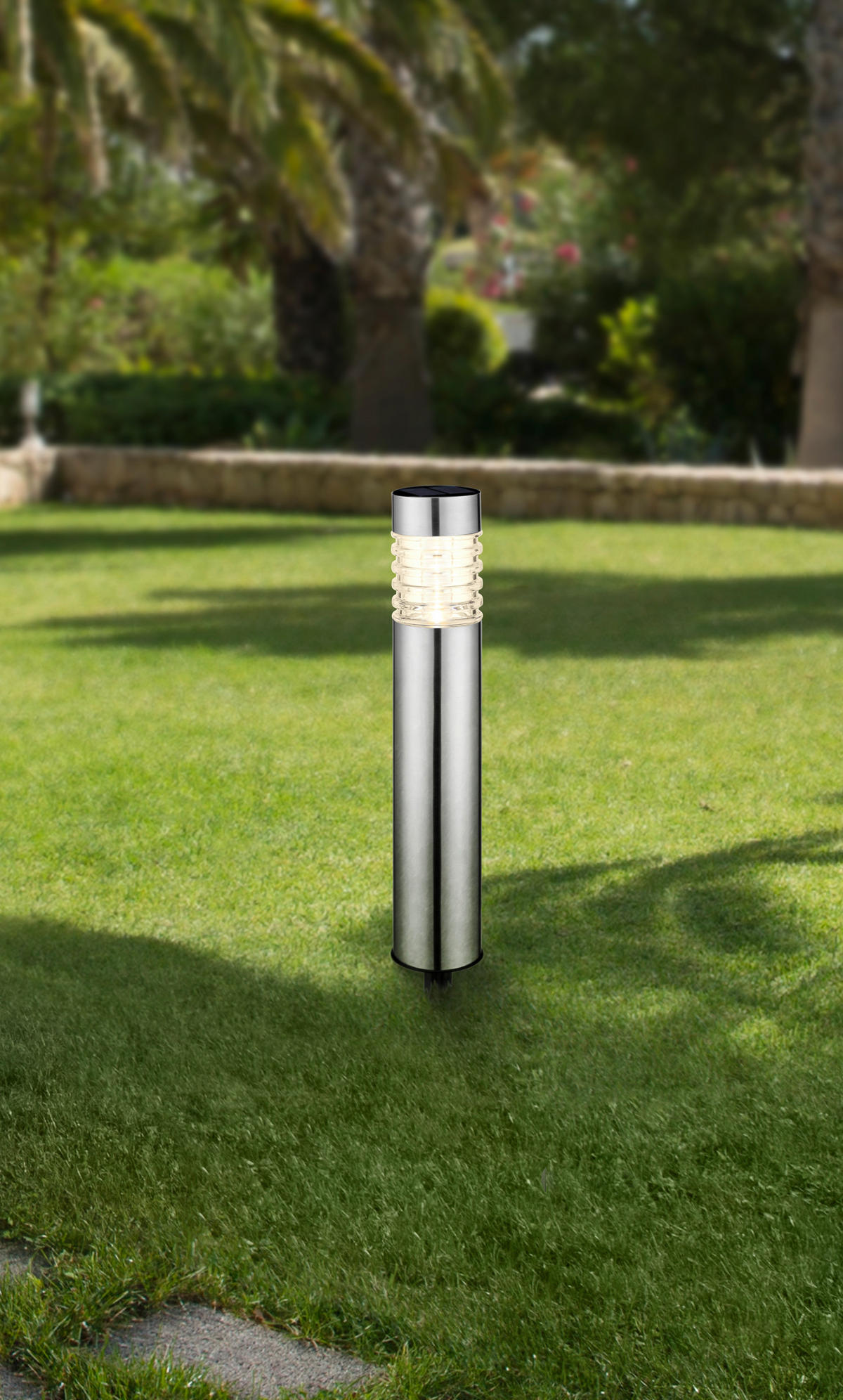 SOLCELLSLAMPA 7,7/55,7 cm   - stålfärgad, Basics, metall/glas (7,7/55,7cm) - Ambia Garden