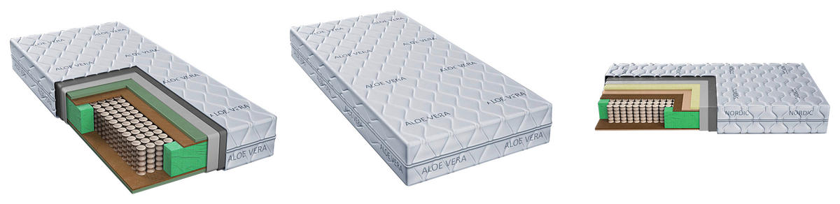 TASCHENFEDERKERNMATRATZE 120/200 cm Höhe ca. 25 cm  - Basics, Textil (120/200cm) - Boxxx
