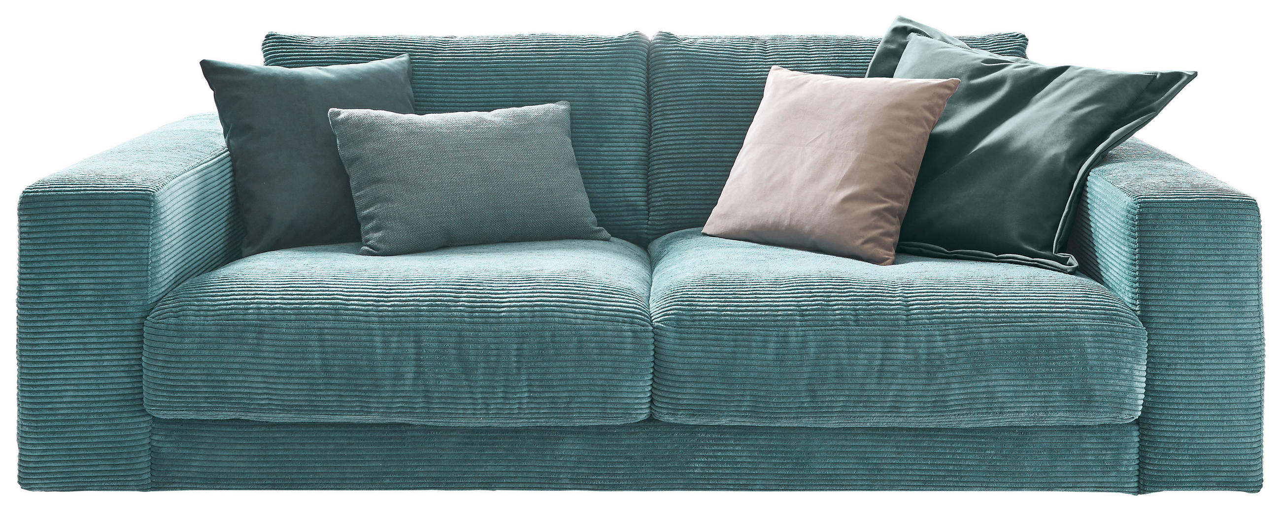 2-SITZER-SOFA Cord Petrol - Petrol/Schwarz, Design, Kunststoff/Textil (230/85/127cm) - Hom`in