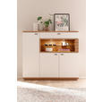 HIGHBOARD Weiß, Wildeiche  150/133/37 cm  - Wildeiche/Anthrazit, Design, Glas/Holz (150/133/37cm) - Novel