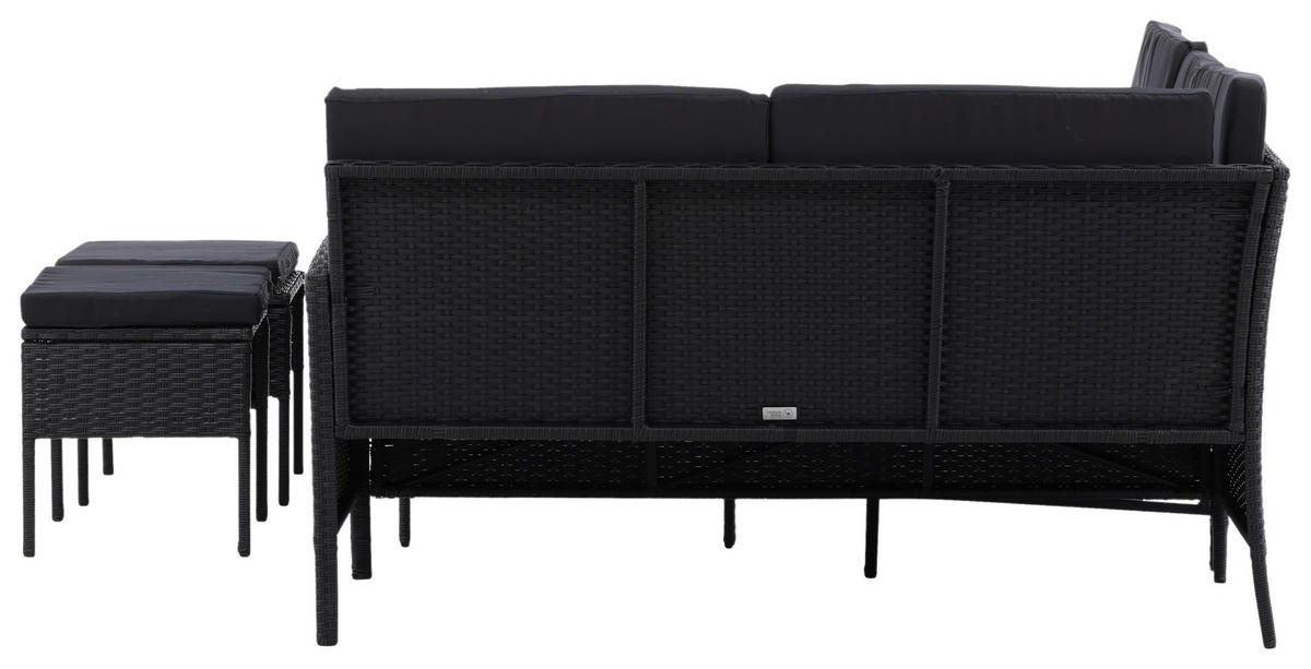 DINING-LOUNGESET  - Schwarz, KONVENTIONELL, Kunststoff - Gardenson