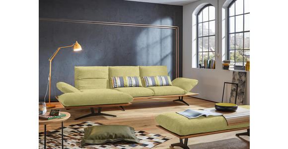 ECKSOFA in Flachgewebe Limette  - Limette/Schwarz, Design, Holz/Textil (159/314cm) - Dieter Knoll