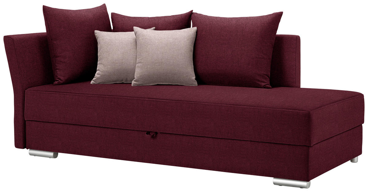 HEVERŐ textil bordó  - krómszínű/fáradt rózsaszín, Design, műanyag/textil (220/93/100cm) - Xora