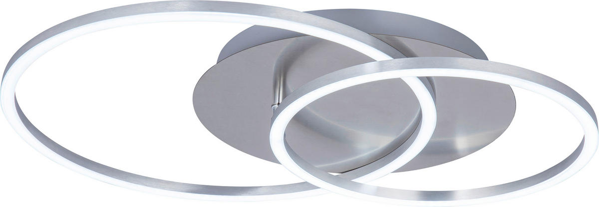 STROPNÍ LED SVÍTIDLO, 54,7/40/7 cm - barvy hliníku, Design, kov/plast (54,7/40/7cm) - Novel